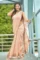 Elegant Peach Handloom Linen Saree